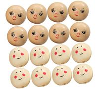 TOPBATHY 40pcs Smile Face Round Wooden Beads Small Jewelry Spacer Beads for DIY Bracelet Necklace Earring Making Craft Accessories for Adults