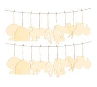 TOPBATHY 45pcs Farm Theme Unfinished Wood Cutouts DIY Craft Wooden Slices for Painting and Embellishments Household Scrapbooking Ornaments Paint Natural Wood Chips