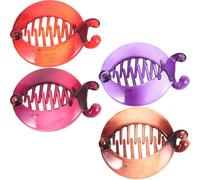 TOPBATHY 4pcs Banana Hair Clips Set for Women Oxford Fabric Covered Banana Claw Clips for Thick and Curly Hair Multi-Color for Styling and Everyday Use