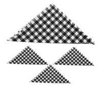 TOPBATHY 4pcs Black and Check Cotton Napkins Soft Absorbent Indoor Dining Accessories for Halloween Fall Festivities Everyday Use Stylish Table Decoration for Weddings and Dinner Parties