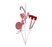 TOPBATHY 4pcs Christmas Tree Decorating Kit Candy Shape Curly Picks with Elf Legs Santa Hat Lollipop and Peppermint Candy Ornaments for Home Office Holiday Party