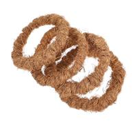 TOPBATHY 4pcs Coconut Fiber Coaster Set 8cm Nonslip Heat Insulation Bowl Rings for Kitchen Counter and Tableware Protection