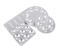 TOPBATHY 4pcs Color Pallet Pigment Tray Aluminium Rectangular round Art Paint Drawing Tray Convenient Storage Use for Beginners and Students Oil Painting Watercolor Pigment Mixing
