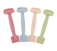 TOPBATHY 4pcs Dual-head Silicone Face Mask Applicator Brush with Integrated Handle for Precise Application and Gentle Cleansing Skin-friendly Mud Mask Tool in Matcha Pink Blue