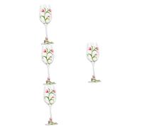 TOPBATHY 4pcs Elegant Tulip Pattern Red Wine Goblet Premium Glass Cocktail Cup for Parties Weddings Home Decor for Serving Wine Single Stylish Design