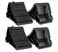 TOPBATHY 4pcs Heavy Duty Wheel Chock Non-slip Tyre Support Pad for Vehicles Caravan Trailer Anti-slip Kerb Ramp Blocks for Secure Parking and Maintenance