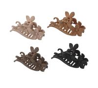 TOPBATHY 4pcs Matte Floral Hair Clips for Women Non-slip Shark Tooth Claw Clips with Strong Hold Comfortable Lightweight Design for Thick and Thin Hair Stylish Accessories for Travel Work