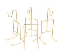 TOPBATHY 4pcs Metal Tea Cup Saucer Display Holder Rack Cup and Saucer Organizer Stand for Kitchen Countertop Versatile Teacup and Mug Plate Holder Easy-Clean Stylish Storage
