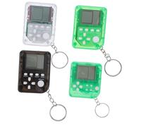 TOPBATHY 4pcs Mini Handheld Game Console Keychain with Decorative Chains Portable Key Fob Toys Random Colors for Collectors Great for Bags and Keyrings