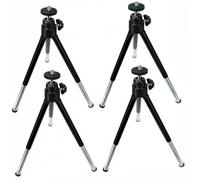 TOPBATHY 4pcs Mini Mobile Phone Tripod Mobile Broadcast Stand Multi-position Phone Holder for Co-worker and Family, Aluminum Plastic Multi-purpose Camera Holder Desktop Personal Use Black