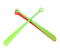 TOPBATHY 4pcs Plastic Long Shoehorn with Ergonomic Design for Women the Aged, Reduces Bending and Relieves Back, Sturdy Material Suitable for Home and Travel Use Random Color