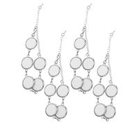 TOPBATHY 4pcs Silver Sublimation Bracelets Heat Transfer Bezels, Round DIY Blank Bracelets for Jewelry Making, Photo Bezel Craft Supplies for Friendship and Graduation