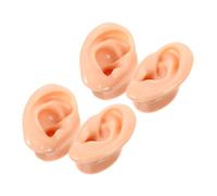 TOPBATHY 4pcs Soft Silicone Right Ear Model for Piercing Practice and Earring Display Realistic Flexible Ear Mold for Training Acupuncture Jewelry Showcase Professional Anatomy Study