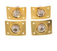 TOPBATHY 4pcs Square Output Jack Socket Plate for Electric Guitar and Bass, Gold Electric Guitar Output Jack Socket for Instrument DIY Upgrades and Recording Accessories
