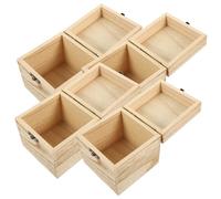 TOPBATHY 4pcs Vintage Wooden Storage Boxes with Lock and Hinged Lids Decorative Keepsake Cases for Jewelry Crafts Photos Rings Watches Unfinished Retro Style Packaging
