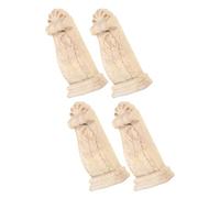 TOPBATHY 4pcs Wood Corbel Brackets Carved Decorative Wood Molding Corner Shelf Brackets Rustic Architectural Corbels for Doorways and Mantels 5x11x2.5cm