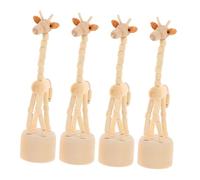 TOPBATHY 4pcs Wood Finger Puppets Handcrafted Giraffe Figurines for Playful Home Decor Lightweight Travel Friendly Animal Ornaments for Bedroom and Living Room Decoration