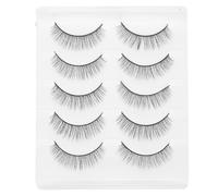 TOPBATHY 5 Pairs Chemical Fiber Fake Lashes Natural Look Short False Eyelashes for Women Daily Makeup Wedding Photo Shoot Eye Beauty