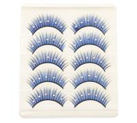 TOPBATHY 5 Pairs Colored False Eyelashes with Rhinestones Dramatic Long Lashes for Cosplay and Latin Dance Stage Makeup Easy to Apply Lash Extensions for Bold Eye Looks