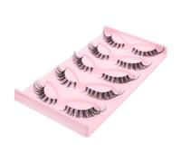 TOPBATHY 5 Pairs Fox Eye False Eyelashes Lightweight Natural Look Makeup Lash Strips for Daily Wear and Stage Easy to Apply Soft Faux Lashes for Women