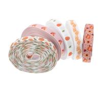 TOPBATHY 5 Rolls Thanksgiving Ribbon Autumn Leaves Ribbons with Pumpkin and Maple Leaf Shapes Reusable Polyester Fall for Holiday Decor and Community Gatherings Vibrant Unique Design