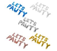 TOPBATHY 5 Sets Lets Pawty Pet Birthday Balloons Puppy Kitten Theme Party Decorations with Foil Letter Balloons in Gold Silver Rose Gold Blue for Dog Cat Celebration