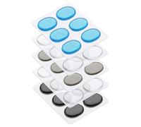 TOPBATHY 5 Sheets Silicone Drum Mute Pads Self-adhesive Drum Dampers for Snare Cymbals Cowbells Sound Dampening Blue Brown Black