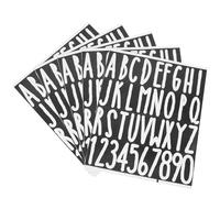 TOPBATHY 5 Sheets White Self Adhesive Pvc Alphabet Stickers for Mailboxes and Outdoor Garbage Bins, Reflective and Waterproof Number Letter Decals Suitable for Signs