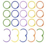 TOPBATHY 50pcs Colorful Metal Binder Rings Key Rings for Flashcards Planner Binding Craft Loose Leaf Paper Office Supplies with Mixed Purple Blue Green Orange Yellow