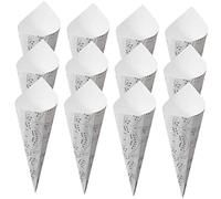 TOPBATHY 50pcs Paper Petal Cones Small Flower Holders for Weddings Parties Decorations Versatile Floral Wrap for Confetti Bouquets Easy to Personalize with Ribbon Rope