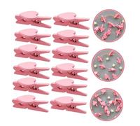 TOPBATHY 50pcs Pink Wooden Heart-Shaped Binder Paper Clips Office Memo and Photo Heart Clips Picture Holders for Document Organization and Table Display
