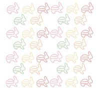 TOPBATHY 50pcs Rabbit Shaped Paper Clips Creative Cartoon Designed Metal Note Clips Assorted Colour Hold Tight to Papers Not Easy to Deform for Home Party Random Color
