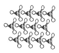 TOPBATHY 50pcs Three-way Fishing Swivels Compact Rolling Connectors for Mainline and Leader Anti-twist Tackle Accessories Suitable for Multiple Fishing Lures and Strong Currents