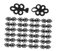 TOPBATHY 50pcs Traditional Chinese Frog Closure Buttons Handmade Leaf Design Black Sewing Fasteners for DIY Cheongsam Qipao Sweater Cloak Cardigan Costumes and Home Decor