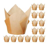 TOPBATHY 50Pcs Tulip Cupcake Liners Baking Paper Liners Decorative Muffin Wrappers for Party Wedding Birthday Baking Cups