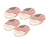 TOPBATHY 5pcs 250th Anniversary Lapel Pins American Flag Brooch Set, Fade-resistant Alloy Metal Pins for Clothes and Coats, for Usa Celebrations and Veterans Day