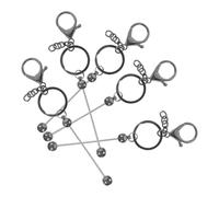 TOPBATHY 5pcs Beadable Keychain Bars Metal Beaded Chain for Crafts DIY Keyring Pendant Accessories for Women Men Custom Charm Creation and Making