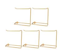 TOPBATHY 5pcs Iron Nail Color Chart Rack with Space Saving Design and Efficient Sample Organization, Golden Nail Art Display Stand for Professional Setting and Salon Use