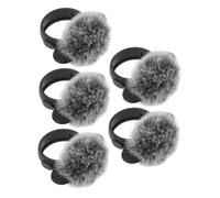 TOPBATHY 5pcs Microphone Furry Windscreen Muff Windproof Lapel Mic Cover for Outdoor Recordings Lectures, Plush Fabric Magnetic Design
