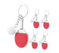 TOPBATHY 5pcs Mini Pingpong Keychain Compact Table Tennis Paddle Keyrings Purse Charm for Bags Backpack Sports Fans