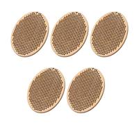 TOPBATHY 5pcs Mini Wooden Cross-Stitch Boards Oval Single-Hole DIY Craft Chips for Handmade Embroidery, Small Wooden Cross Stitch Pendants Suitable for Needlework and DIY Art Projects