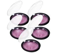 TOPBATHY 5pcs Round Acrylic Eyelash Storage Cases with Black Base and Lid, Compact Faux Lash Packaging Boxes for Travel and Daily Lash Organization