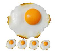 TOPBATHY 5pcs Vivid Fried Egg Models Realistic Decorative Food Simulation Props for Home Restaurant and Party Decoration Material Easy to Clean Multi Functional