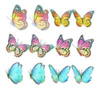 TOPBATHY 6 Pairs Collision Magnetic Butterfly Window Screen Stickers DIY Colorful Decals for Home Window Cling Bird Strike Prevention Decorative Clings for Doors and Screens