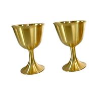 TOPBATHY 6 Pcs Brass Chalice Cups Small Decorative Copper Wine Glasses for Offering Sacrifices Retro Metal Temple Cups with Smooth Surface Multi Purpose Desktop Goblets for Home and