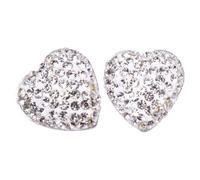 TOPBATHY 6 Pcs Heart Shining Rhinestone Car Sticker Stainless Steel Adhesive Dashboard Button Decal for Car Interior Decoration DIY Stick Craft and Home Use