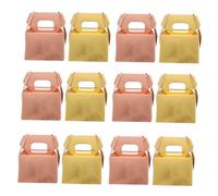 TOPBATHY 60pcs Decorative Paper Favor Boxes with Handles for Wedding Candy and Small Sturdy Snack and Dessert Treat Boxes in Rose Gold and Gold Stylish Party Paper Packaging for Cookies