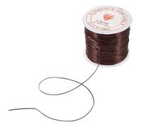 TOPBATHY 6mm Brown Flat Elastic Wire for Hair Extensions Soft Silicone Crystal String for Invisible Beaded Hair Extension Tools Sturdy Stretch Cord for DIY Braids