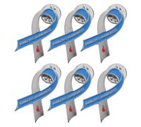 TOPBATHY 6pcs Blue Ribbon Brooch for Diabetes Support, Zinc Alloy Diabetes Awareness Pins with Unique Design, Health Advocacy Accessories for Casual Occasions and Special Events