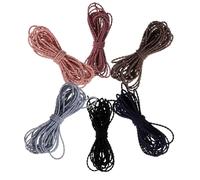 TOPBATHY 6pcs Elastic Cord Set for Jewelry Making and Hair Ties, 5M Stretchy Bracelet Beading String in Black, Blue Gray, Khaki Gray, Dusty Purple, Pink, Navy - DIY Craft Elastic Thread